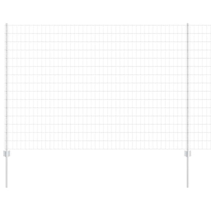 Zaun mit Pfosten Silber 1.5 x 10 m Stahl