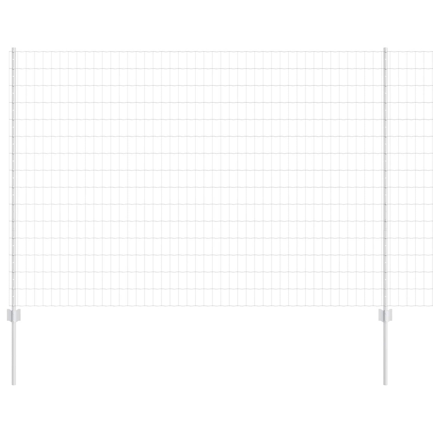 Zaun und Pfosten Silber 1,5 x 10 m Stahl
