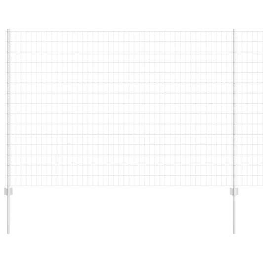Zaun und Pfosten Silber 1,5 x 10 m Stahl