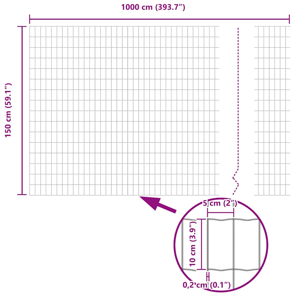 Zaun und Pfosten Silber 1,5 x 10 m Stahl