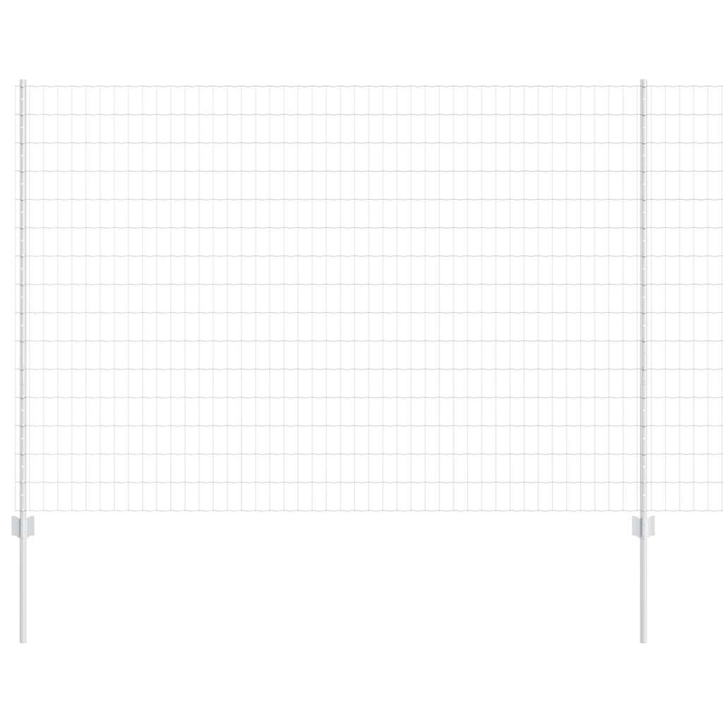 Zaun mit Pfosten Silber 1.6 x 10 m Stahl