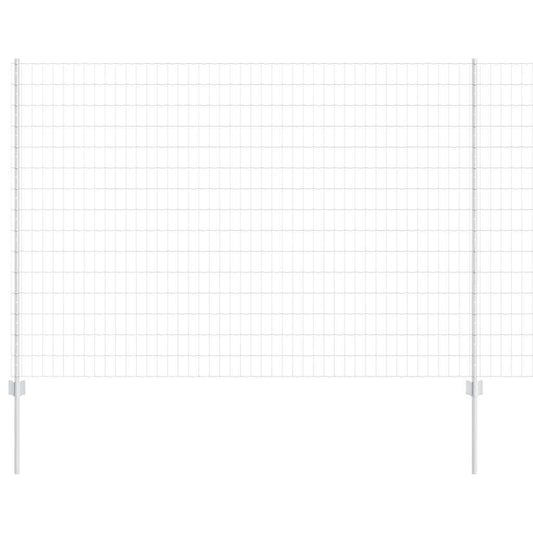 Zaun mit Pfosten Silber 1.6 x 10 m Stahl
