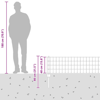 Zaun und Pfosten Silber 0,4 x 10 m Stahl