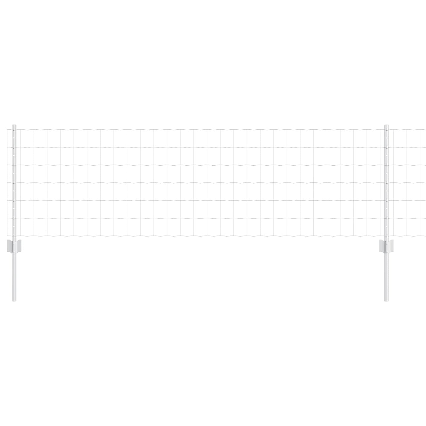 Zaun und Pfosten Silber 0,6 x 10 m Stahl