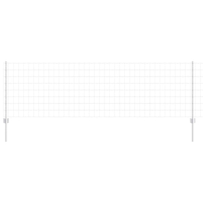 Zaun und Pfosten Silber 0,8 x 10 m Stahl