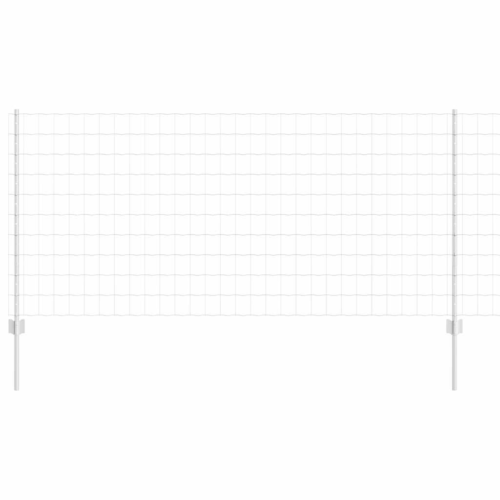 Zaun mit Pfosten Silber 1 x 10 m Stahl