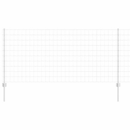 Zaun mit Pfosten Silber 1 x 10 m Stahl
