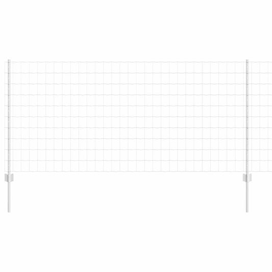 Zaun mit Pfosten Silber 1 x 10 m Stahl