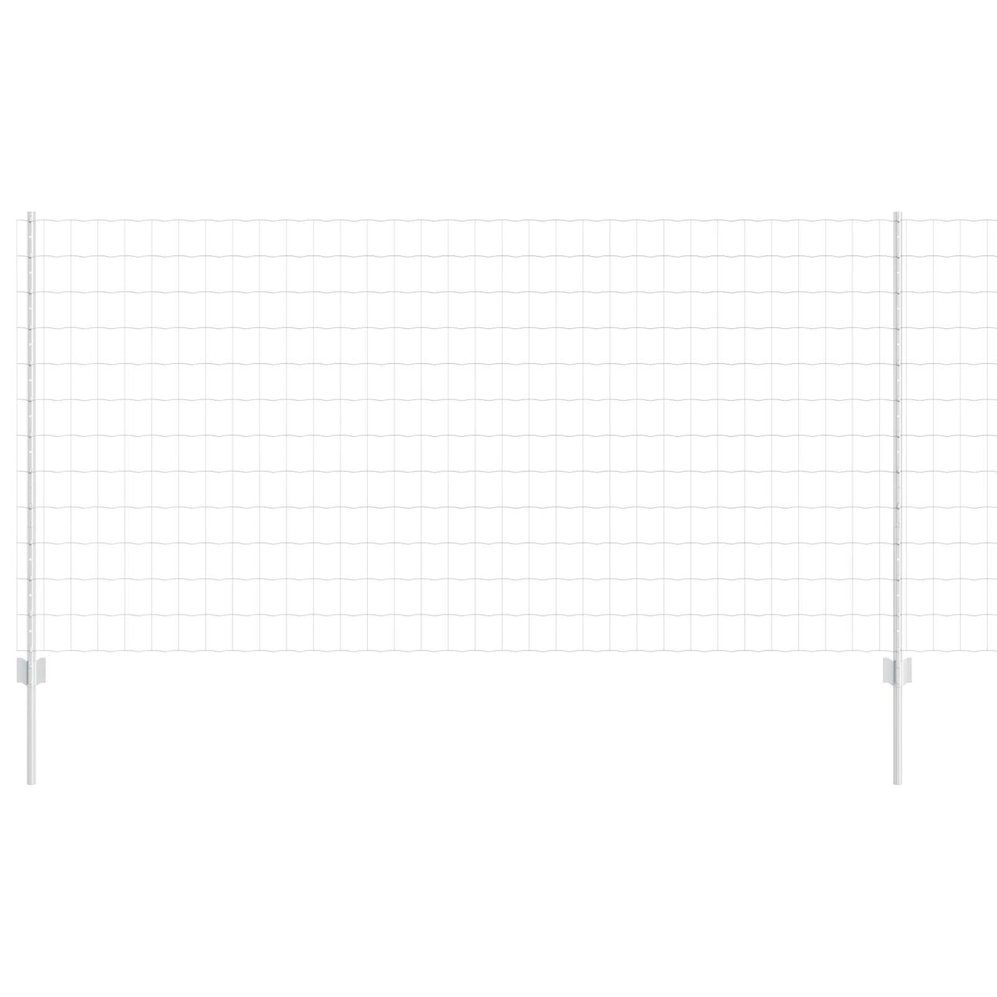 Zaun und Pfosten Silber 1,2 x 10 m Stahl