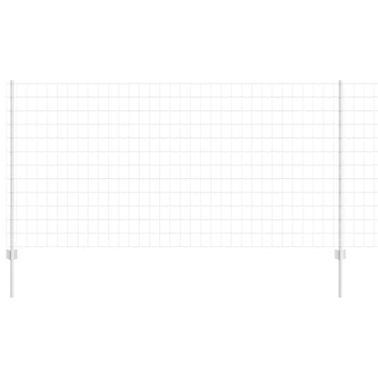 Zaun und Pfosten Silber 1,2 x 10 m Stahl