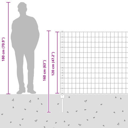 Zaun und Pfosten Silber 1,2 x 10 m Stahl