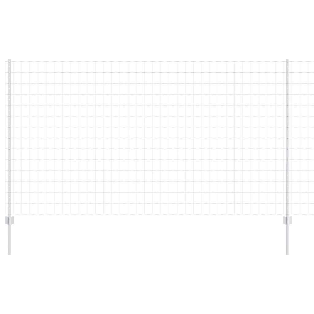 Zaun mit Pfosten Silber 1.4 x 10 m Stahl