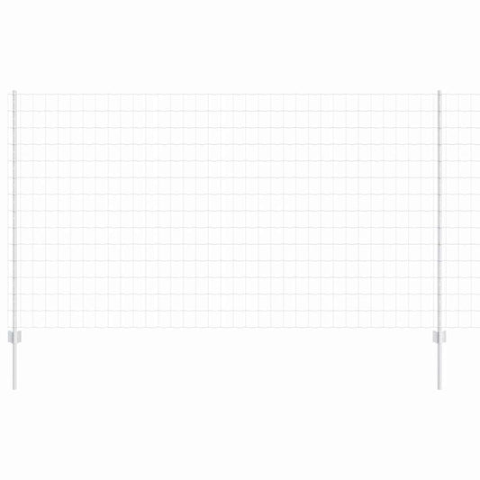 Zaun mit Pfosten Silber 1.4 x 10 m Stahl