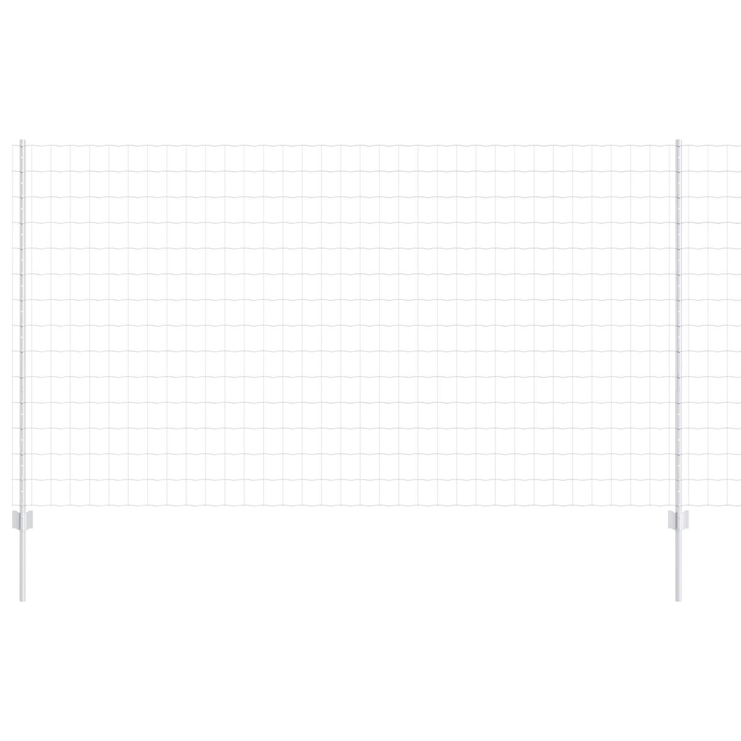 Zaun und Pfosten Silber 1,4 x 10 m Stahl