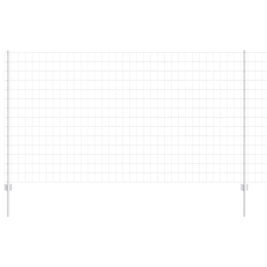 Zaun und Pfosten Silber 1,4 x 10 m Stahl