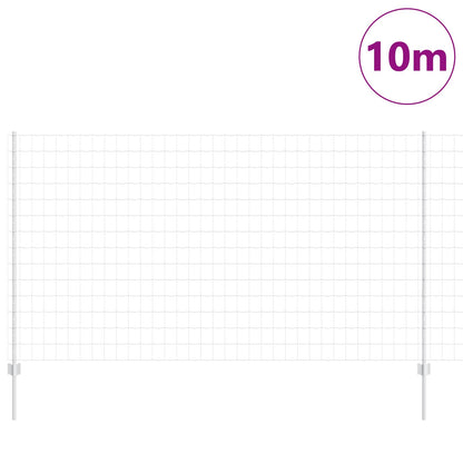 Zaun und Pfosten Silber 1,4 x 10 m Stahl