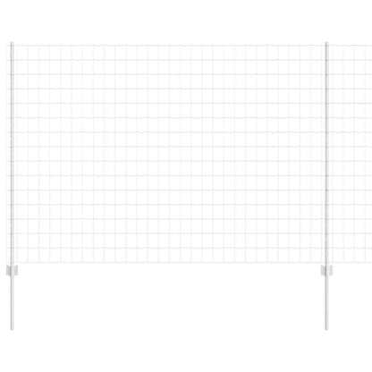 Zaun mit Pfosten Silber 1.5 x 10 m Stahl