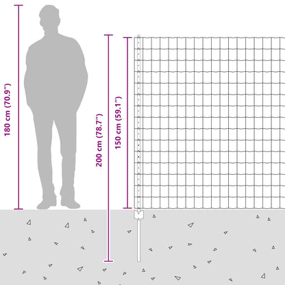 Zaun und Pfosten Silber 1,5 x 10 m Stahl