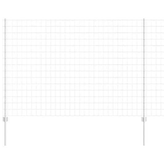 Zaun mit Pfosten Silber 1.6 x 10 m Stahl