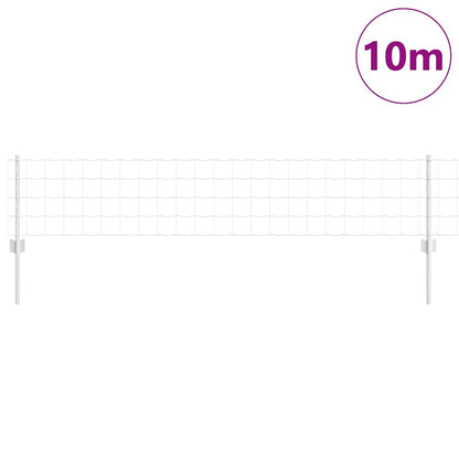 Zaun mit Pfosten Silber 0,4 x 10 m Stahl