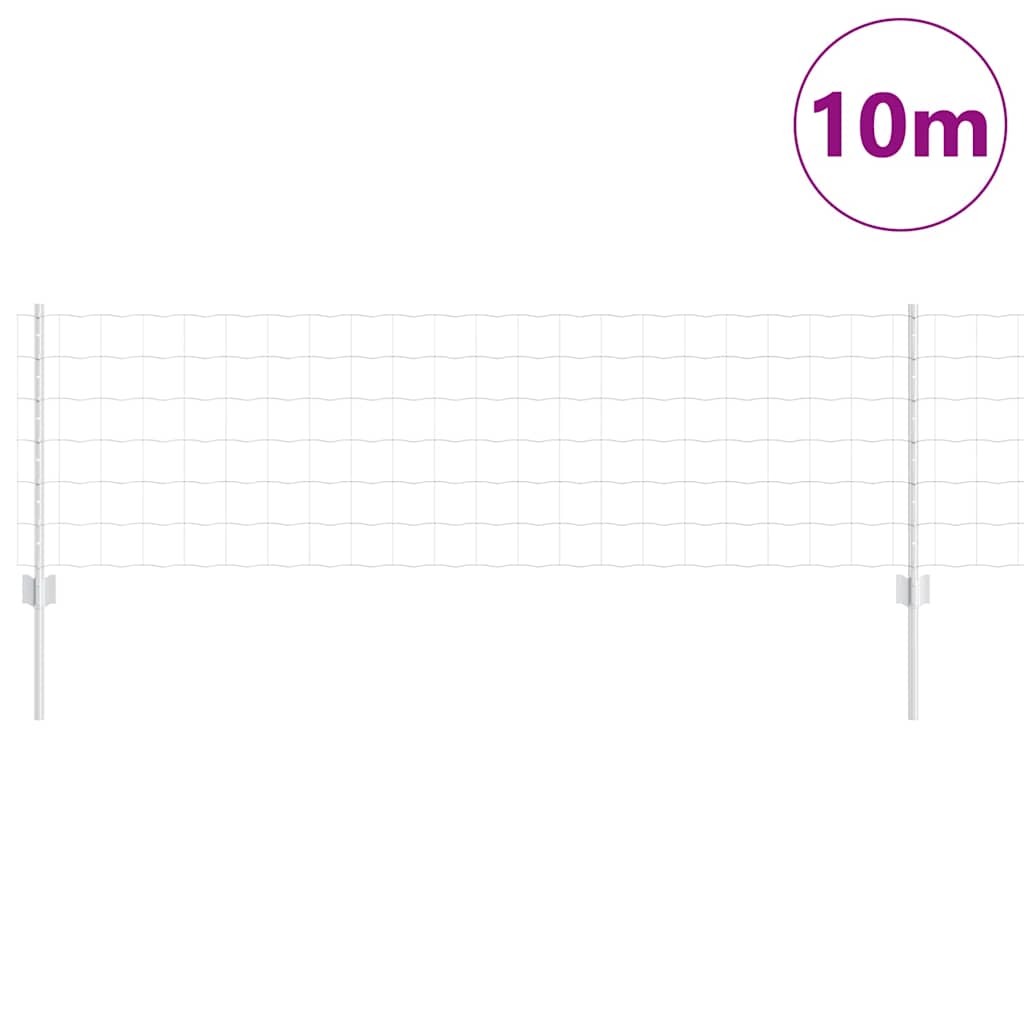 Zaun mit Pfosten Silber 0,6 x 10 m Stahl