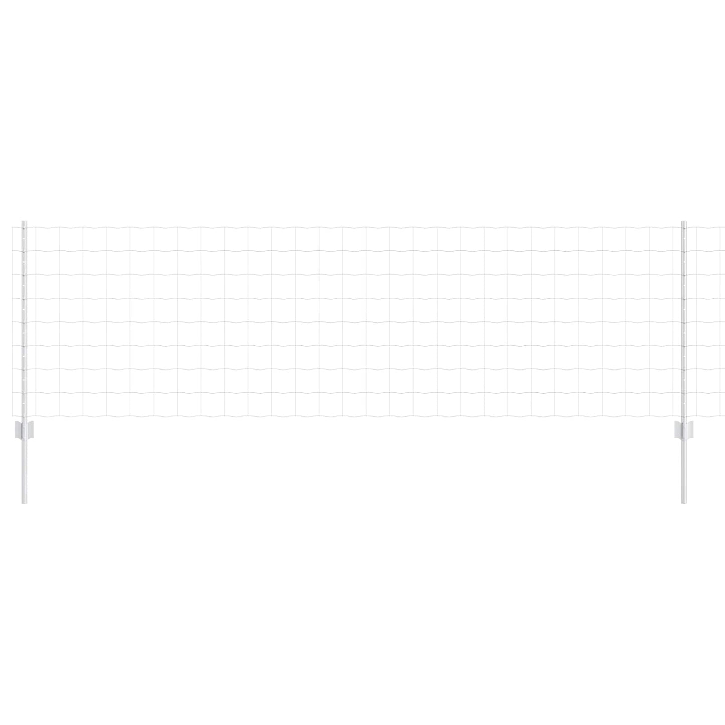 Zaun und Pfosten Silber 0,8 x 10 m Stahl