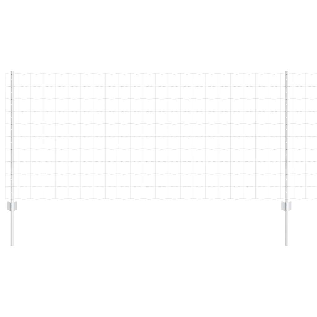 Zaun mit Pfosten Silber 1 x 10 m Stahl