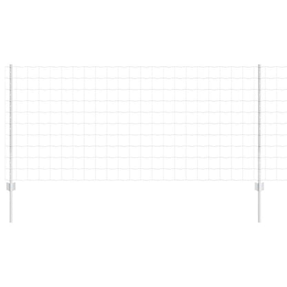 Zaun mit Pfosten Silber 1 x 10 m Stahl