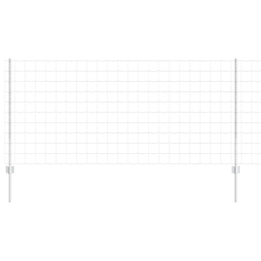 Zaun mit Pfosten Silber 1 x 10 m Stahl