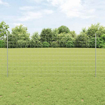 Zaun mit Pfosten Silber 1.2 x 10 m Stahl