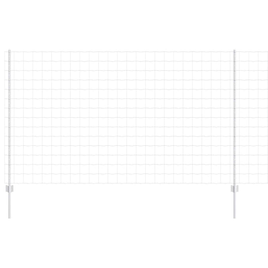 Zaun und Pfosten Silber 1,4 x 10 m Stahl