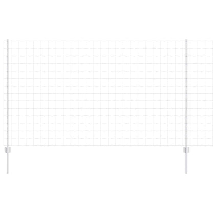 Zaun und Pfosten Silber 1,4 x 10 m Stahl