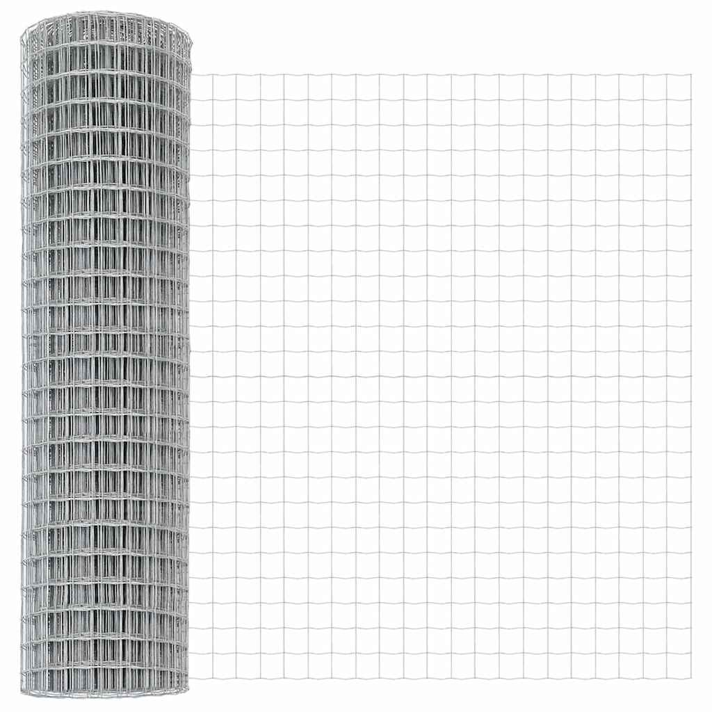 Zaun mit Pfosten Silber 1.4 x 10 m Stahl