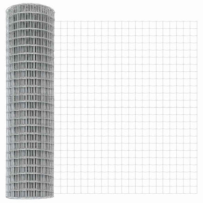 Zaun mit Pfosten Silber 1.4 x 10 m Stahl