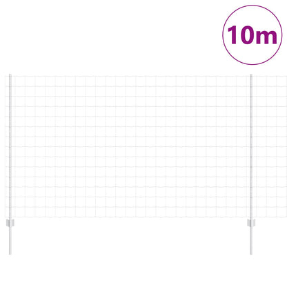 Zaun und Pfosten Silber 1,4 x 10 m Stahl