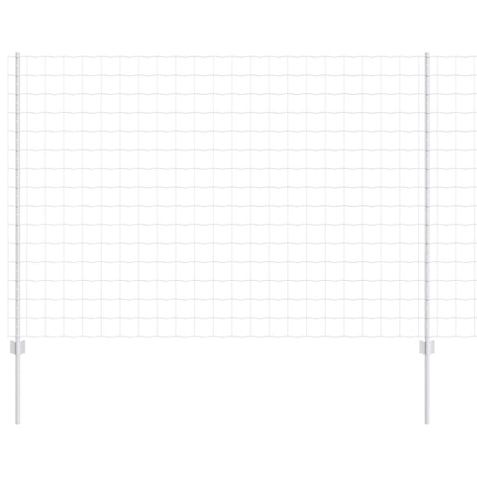 Zaun und Pfosten Silber 1,5 x 10 m Stahl
