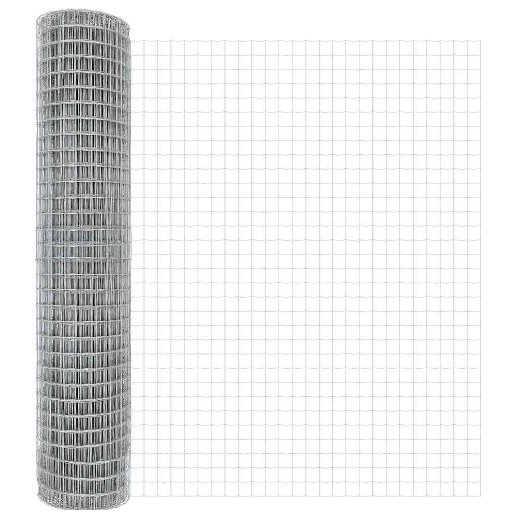 Zaun mit Pfosten Silber 1.5 x 10 m Stahl