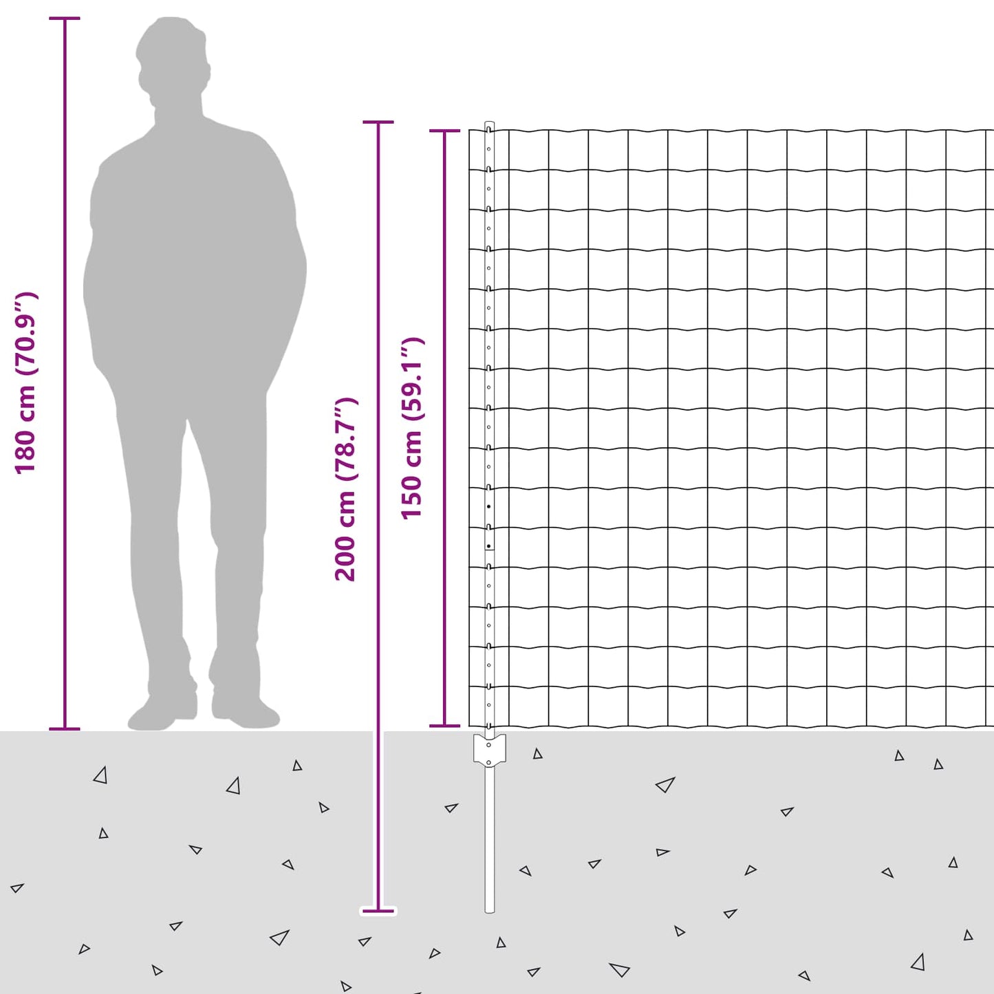 Zaun und Pfosten Silber 1,5 x 10 m Stahl