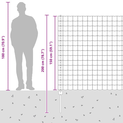 Zaun und Pfosten Silber 1,5 x 10 m Stahl