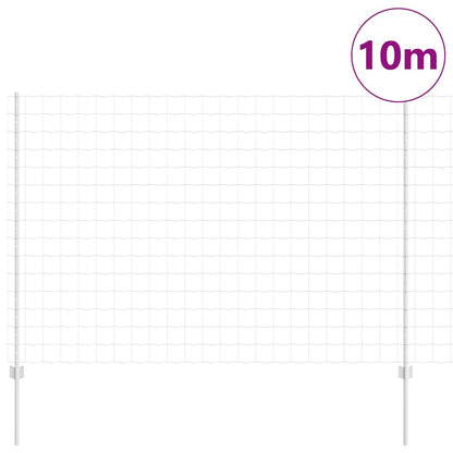 Zaun mit Pfosten Silber 1.5 x 10 m Stahl