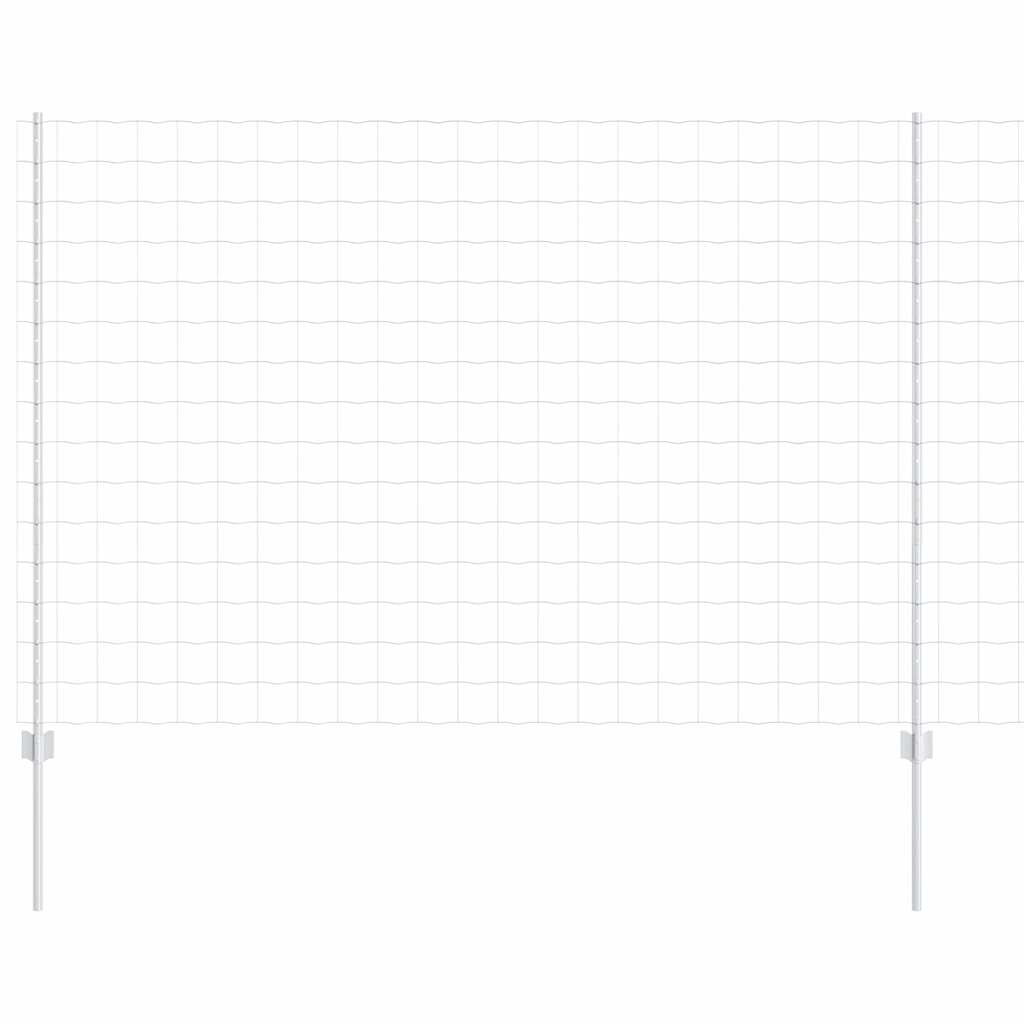 Zaun mit Pfosten Silber 1.6 x 10 m Stahl