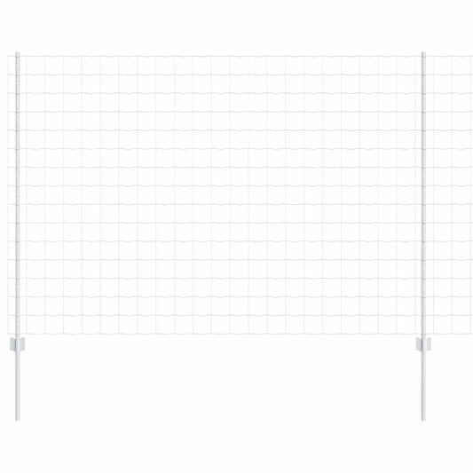 Zaun mit Pfosten Silber 1.6 x 10 m Stahl
