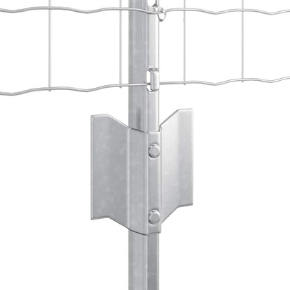 Zaun mit Pfosten Silber 0,4 x 25 m Stahl