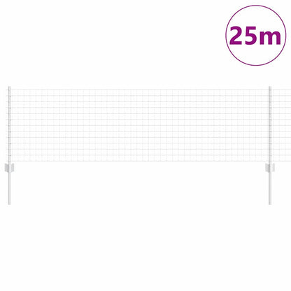 Zaun mit Pfosten Silber 0,6 x 25 m Stahl