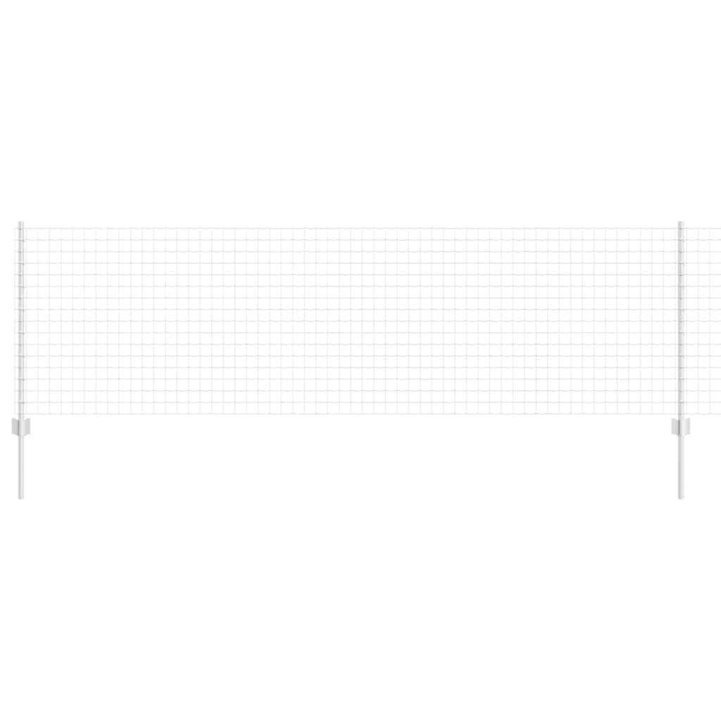 Zaun mit Pfosten Silber 0.8 x 25 m Stahl