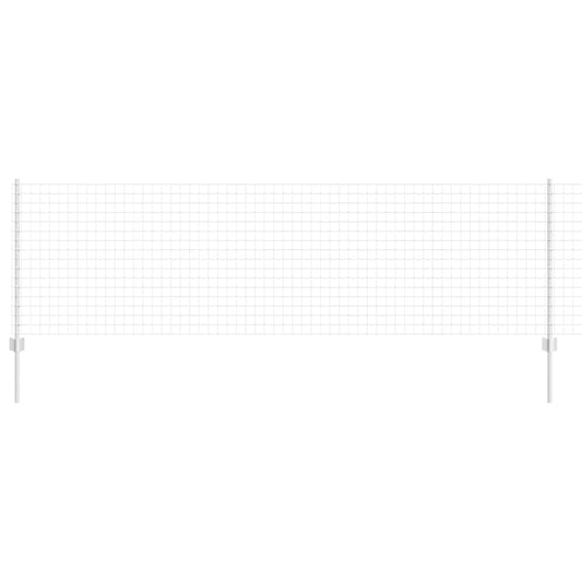 Zaun mit Pfosten Silber 0.8 x 25 m Stahl