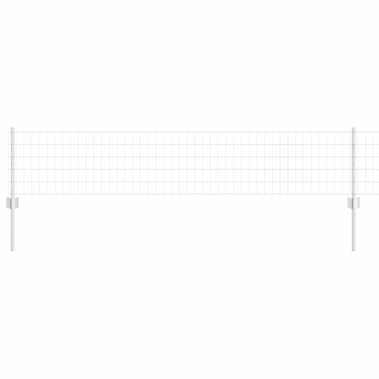 Zaun mit Pfosten Silber 0,4 x 25 m Stahl