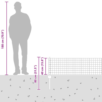 Zaun und Pfosten Silber 0,4 x 25 m Stahl