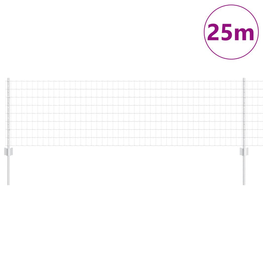 Zaun und Pfosten Silber 0,6 x 25 m Stahl