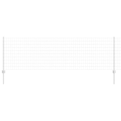 Zaun mit Pfosten Silber 0.8 x 25 m Stahl